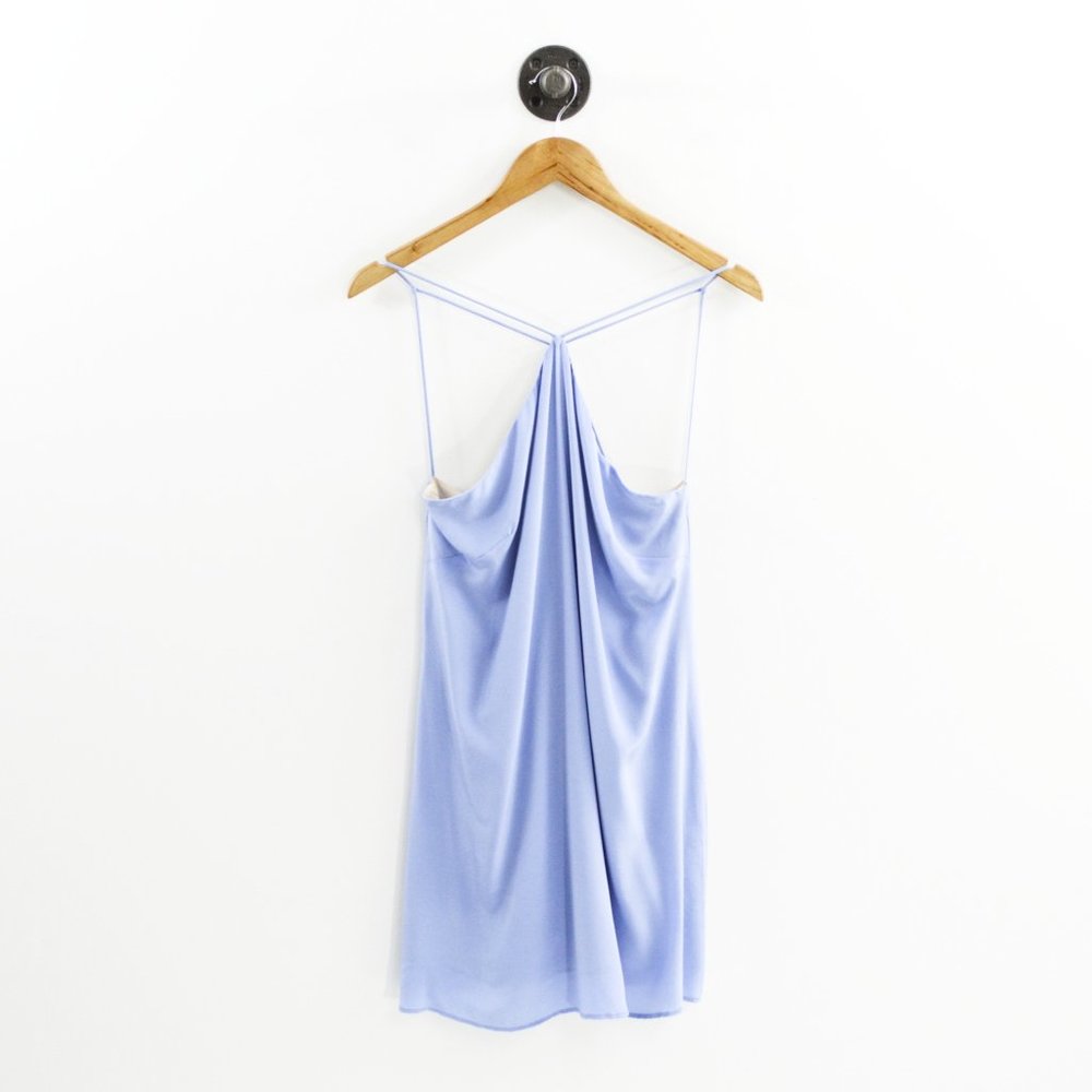 Lavender Brown whisper criss-cross silk dress #192-79